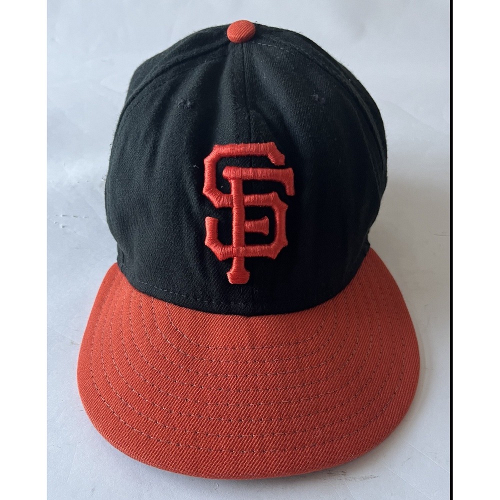 New Era 59FIFTY San Francisco Giants Fitted Hat Black Orange MLB Size 7 1/8